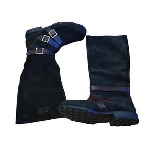Love Moschino black suede riding boots size 9